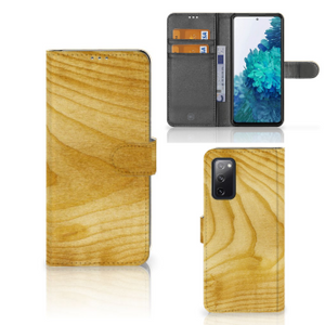 Samsung Galaxy S20 FE Book Style Case Licht Hout