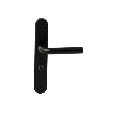 Hardbrass Deurkruk Oslo op ovaal langschild WC63/8mm - zwart Hardbrass Deurkruk Oslo op ovaal langschild WC63/8mm - zwart