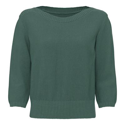 Pullover van bio-katoen met boothals, zeegras 36/38