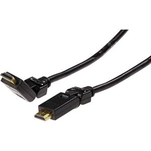 Schwaiger HDMW13053 HDMI-kabel HDMI Aansluitkabel HDMI-A-stekker, HDMI-A-stekker 1.30 m Zwart 4K UHD, Vergulde steekcontacten