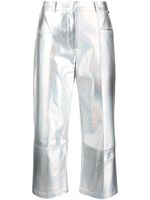 LIU JO metallic-effect cropped trousers - Argent