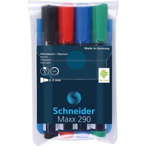 Schneider Schreibgeräte Maxx 290 129094 Whiteboardmarker Zwart, Rood, Blauw, Groen 4 stuk(s)