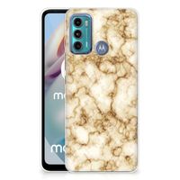 Motorola Moto G60 TPU Siliconen Hoesje Marmer Goud - thumbnail