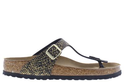Birkenstock Gizeh 1018464 shiny python bla Zwart 