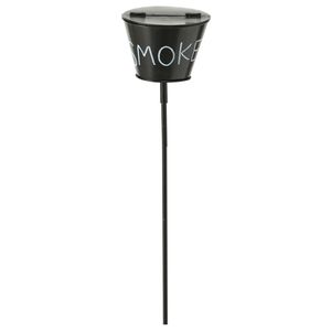 Tuin asbak Smoke - op steker van 110 cm - metaal - zwart