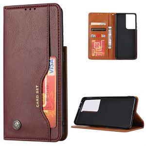 Card Set Series Samsung Galaxy S21 5G Wallet Case - Wijnrood