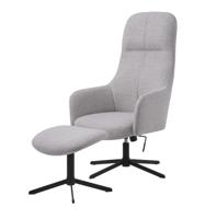 Fauteuil Manning Met Voetenbank Naturel/Zwart - Giga Living