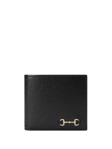 Gucci portefeuille Horsebit en cuir à design pliant - Noir