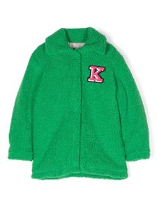 Kenzo Kids manteau en polaire à logo brodé - Vert