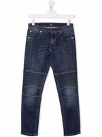 Balmain Kids jean slim à taille mi-haute - Bleu - thumbnail