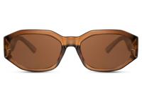 CWI zonnebril rechthoekig dames volledig omrand cat. 3 bruin/goud/bruin