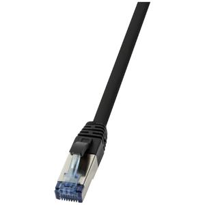 LogiLink CQ6035S RJ45 CAT 6A S/FTP 1.00 m Zwart Afscherming gevlochten, Halogeenvrij, PUR-mantel, Zuurbestendig, Oliebestendig 1 stuk(s)