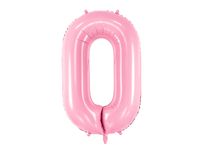 Folieballon cijfer 0 roze 86cm