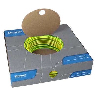 VD draad Donne VD installatiedraad 2,5mm Geel/Groen rol 100 meter