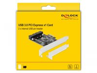 Delock 90387 PCI Express x1-kaart naar 2 x interne USB 3.0-pins header - thumbnail