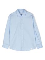 Paolo Pecora Kids chemise en coton stretch à patch logo - Bleu