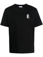 Etudes t-shirt en coton biologique à logo imprimé - Noir