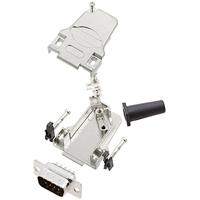 TRU COMPONENTS TCD45ZF09DMPK 7709404 D-sub male connectorset 45 ° Aantal polen: 9 Soldeerkelk 1 stuk(s)