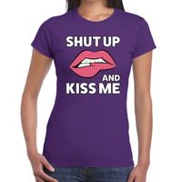 Shut up and kiss me paars fun-t shirt voor dames 2XL  - - thumbnail