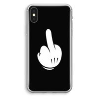 Middle finger black: iPhone X Transparant Hoesje