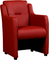 Rode leren landelijke eetkamerfauteuil Mass - Toledo Leer Red (rood leer)