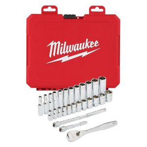 Milwaukee Accessoires 1/4” Ratel en Doppenset | Metrisch | 28-delig - 4932464943