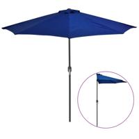 vidaXL Balkonparasol half met aluminium paal 270x135x245 cm blauw
