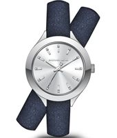 Horlogeband Michael Kors MK2655 Onderliggend Leder Blauw 14mm