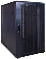 18U serverkast met geperforeerde deur 600x1000x1000mm (BxDxH) - Zwart - Maximale belasting 800 kg - Afsluitbaar met sleutel
