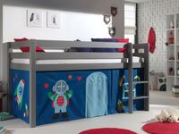 Bed ALIZE halfhoogslaper 90x200 cm grijs pijnboom tent Astro - thumbnail