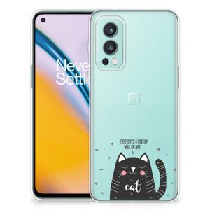 OnePlus Nord 2 5G Telefoonhoesje met Naam Cat Good Day