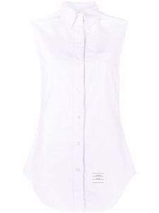 Thom Browne chemise sans manches à col pointu - Blanc