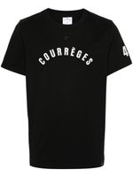 Courrèges t-shirt en coton à logo imprimé - Noir