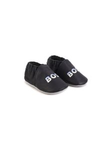 BOSS Kidswear chaussures pré-marche en cuir à logo imprimé - Bleu