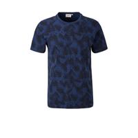 s.Oliver T-shirt met all over print blauw