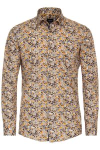 Venti Modern Fit Overhemd beige, Bloemen