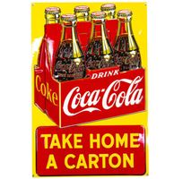 Coca-Cola - Take Home A Carton Emaille Bord - 38 x 25 cm - thumbnail