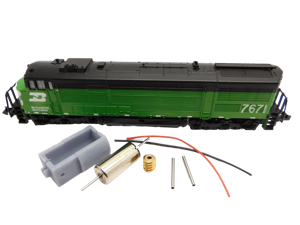 micromotor NM048G motor ombouwset voor Minitrix  US U30CG (Santa Fe, Amtrak, u.a.