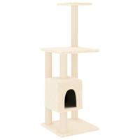 vidaXL Kattenkrabpaal met sisal krabpalen 104 cm crèmekleurig