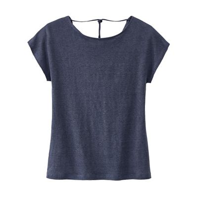 Linnen-jersey shirt, nachtblauw 44/46