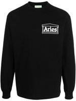 Aries logo-print long-sleeved T-shirt - Noir