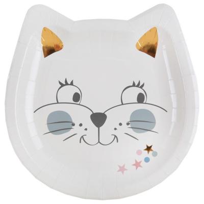 Bordjes kat met goudkleurige oortjes 10 stuks