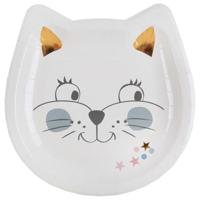 Bordjes kat met goudkleurige oortjes 10 stuks