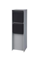 BOLD 19530 Abano outdoor stopcontact tuin (stopcontactzuil) met 2-voudige stekker in lichtgrijs (IP44 outdoor energiezuil, 3680 Watt, hoekig, eenvoudige montage, kunststofvrije verpakking)