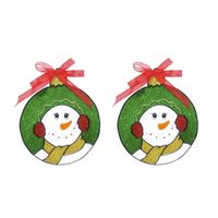 2x stuks kerst raamstickers/raamdecoratie sneeuwpop plaatjes 18 cm - thumbnail