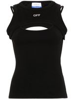 Off-White logo-embroidered tank top - Noir - thumbnail