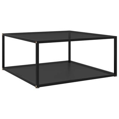 vidaXL Salontafel 80x80x35 cm gehard glas zwart