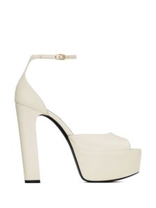 Saint Laurent sandales Jodie 145 mm à plateforme - Blanc