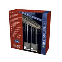 Konstsmide 2742-803 LED ijsregen lichtgordijn/voor buiten (IP44) / 200 barnsteenkleurige diodes / 24V buitentransformator/transparante kabel