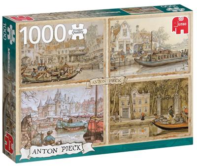 Premium Collection Anton Pieck, Boten in de gracht 1000 stukjes Premium Collection Anton Pieck, Boten in de gracht 1000 stukjes